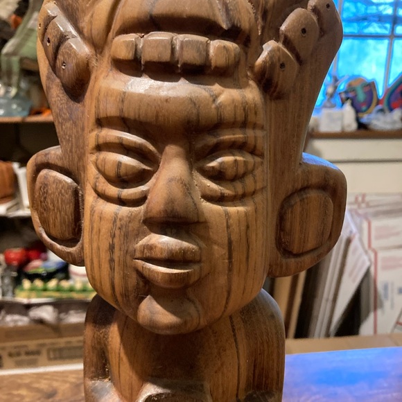 Aztec Mayan Wood sculpture - Picture 2 of 6